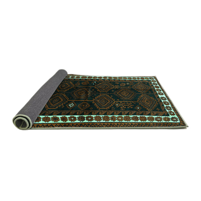 Sideview of Persian Turquoise Traditional Rug, tr1410turq