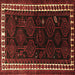 Square Persian Brown Traditional Rug, tr1410brn