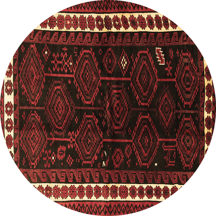 Round Persian Brown Traditional Rug, tr1410brn