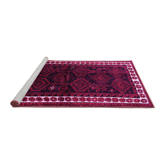 Sideview of Machine Washable Persian Pink Traditional Rug, wshtr1410pnk