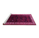 Sideview of Machine Washable Persian Pink Traditional Rug, wshtr1410pnk