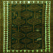 Round Machine Washable Persian Green Traditional Area Rugs, wshtr1410grn