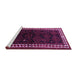 Sideview of Machine Washable Persian Purple Traditional Area Rugs, wshtr1410pur