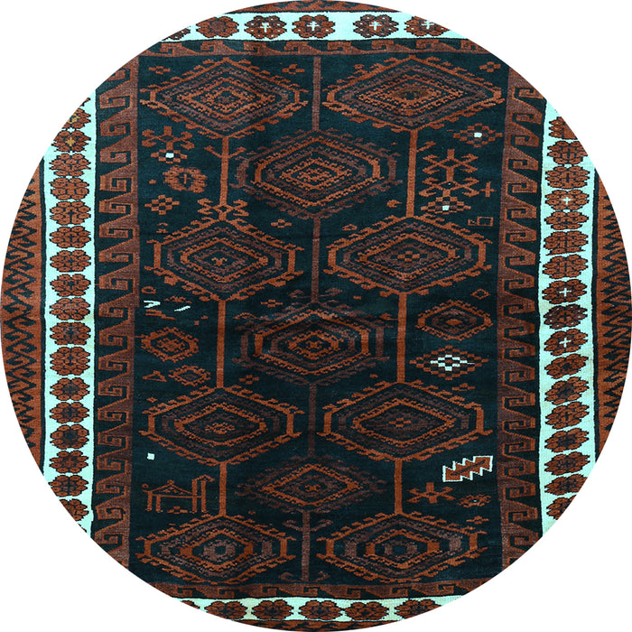 Round Persian Light Blue Traditional Rug, tr1410lblu