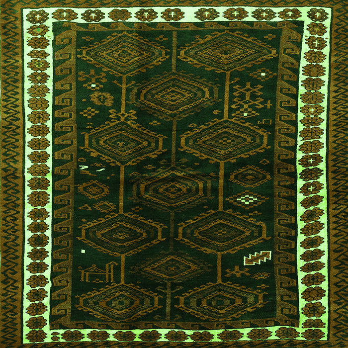 Serging Thickness of Persian Green Traditional Rug, tr1410grn