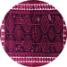Round Persian Pink Traditional Rug, tr1410pnk