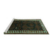 Sideview of Machine Washable Persian Turquoise Traditional Area Rugs, wshtr1410turq