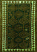 Serging Thickness of Machine Washable Persian Green Traditional Area Rugs, wshtr1410grn