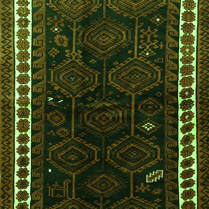 Serging Thickness of Machine Washable Persian Green Traditional Area Rugs, wshtr1410grn