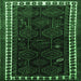 Square Persian Emerald Green Traditional Rug, tr1410emgrn