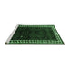 Sideview of Machine Washable Persian Emerald Green Traditional Area Rugs, wshtr1410emgrn