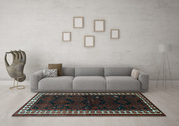 Machine Washable Persian Light Blue Traditional Rug in a Living Room, wshtr1410lblu