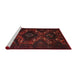 Sideview of Machine Washable Traditional Crimson Red Rug, wshtr1411