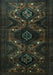 Machine Washable Persian Turquoise Traditional Area Rugs, wshtr1411turq