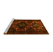 Sideview of Machine Washable Persian Yellow Traditional Rug, wshtr1411yw