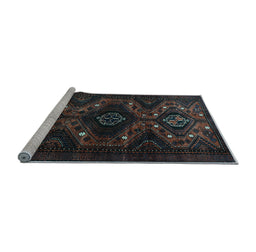 Sideview of Machine Washable Persian Light Blue Traditional Rug, wshtr1411lblu