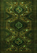 Serging Thickness of Machine Washable Persian Green Traditional Area Rugs, wshtr1411grn