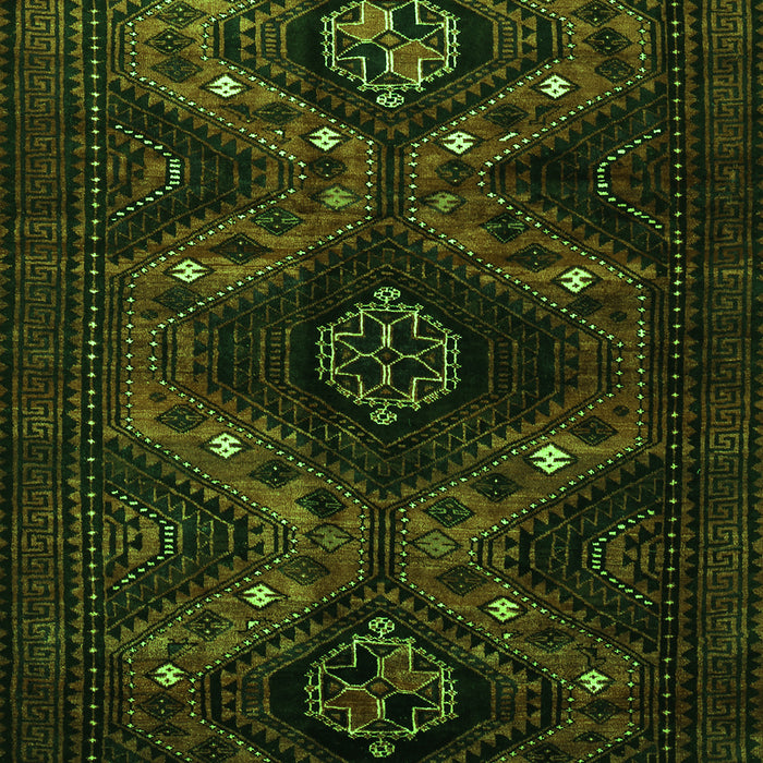 Serging Thickness of Machine Washable Persian Green Traditional Area Rugs, wshtr1411grn