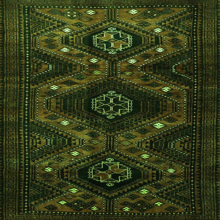 Serging Thickness of Persian Green Traditional Rug, tr1411grn