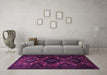 Machine Washable Persian Purple Traditional Area Rugs in a Living Room, wshtr1411pur