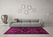 Machine Washable Persian Pink Traditional Rug in a Living Room, wshtr1411pnk