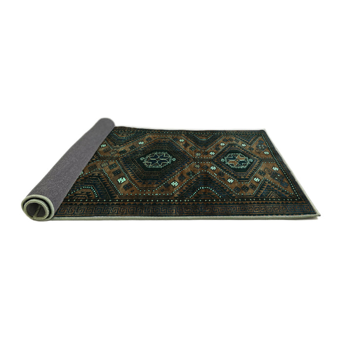 Sideview of Persian Turquoise Traditional Rug, tr1411turq