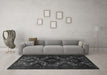 Machine Washable Persian Gray Traditional Rug in a Living Room,, wshtr1411gry