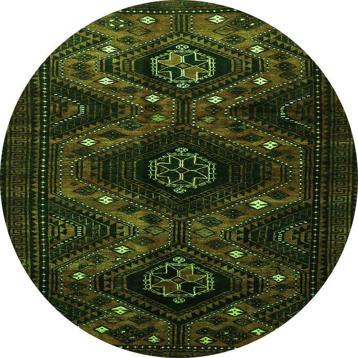 Square Persian Green Traditional Rug, tr1411grn
