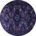 Round Persian Blue Traditional Rug, tr1411blu