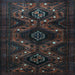 Square Persian Light Blue Traditional Rug, tr1411lblu