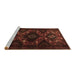 Sideview of Machine Washable Persian Brown Traditional Rug, wshtr1411brn