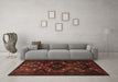 Machine Washable Persian Brown Traditional Rug in a Living Room,, wshtr1411brn