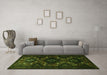 Machine Washable Persian Green Traditional Area Rugs in a Living Room,, wshtr1411grn