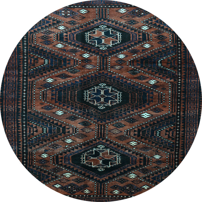 Round Persian Light Blue Traditional Rug, tr1411lblu