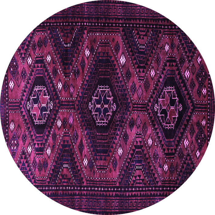 Round Persian Purple Traditional Rug, tr1411pur