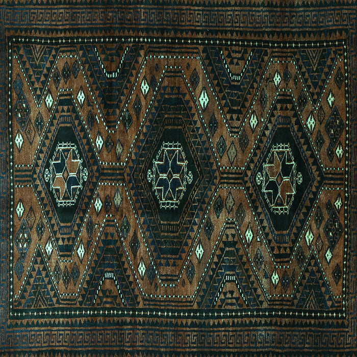 Square Persian Turquoise Traditional Rug, tr1411turq