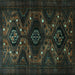 Square Persian Turquoise Traditional Rug, tr1411turq