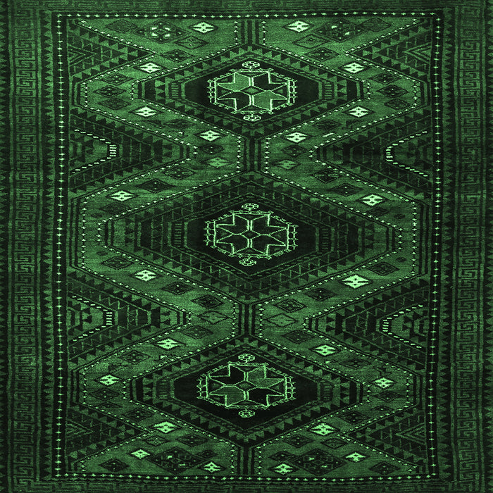 Square Persian Emerald Green Traditional Rug, tr1411emgrn
