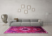 Machine Washable Persian Pink Traditional Rug in a Living Room, wshtr1412pnk