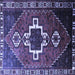 Square Machine Washable Persian Blue Traditional Rug, wshtr1412blu