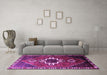 Machine Washable Persian Purple Traditional Area Rugs in a Living Room, wshtr1412pur