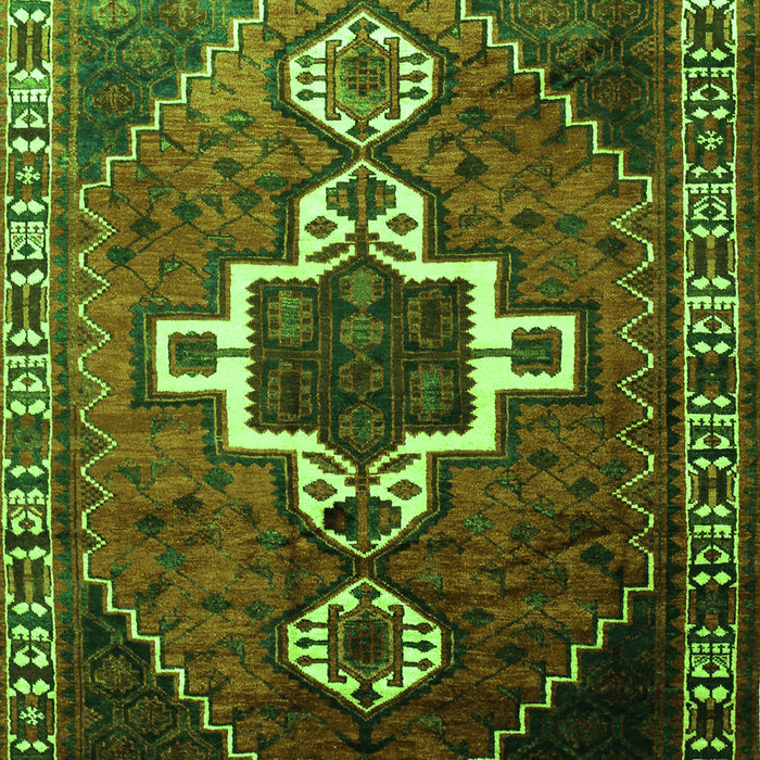 Serging Thickness of Machine Washable Persian Green Traditional Area Rugs, wshtr1412grn