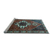 Sideview of Machine Washable Persian Light Blue Traditional Rug, wshtr1412lblu