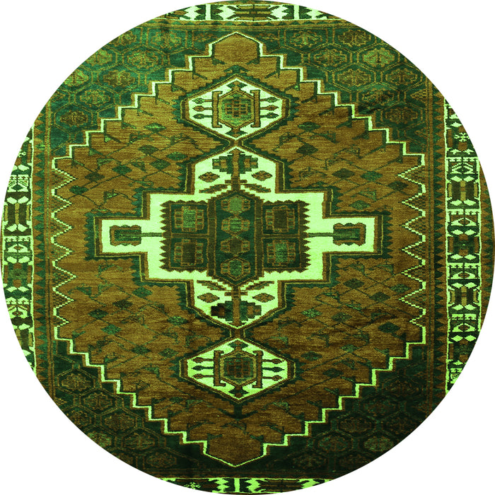 Square Persian Green Traditional Rug, tr1412grn