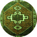 Square Persian Green Traditional Rug, tr1412grn