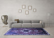 Machine Washable Persian Blue Traditional Rug in a Living Room, wshtr1412blu