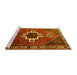 Sideview of Machine Washable Persian Yellow Traditional Rug, wshtr1412yw