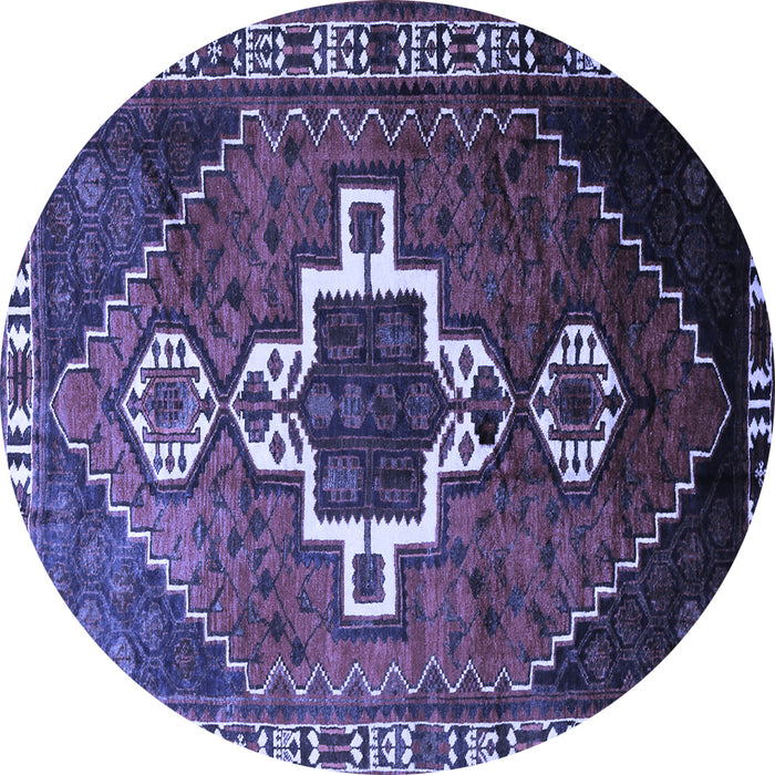 Round Persian Blue Traditional Rug, tr1412blu