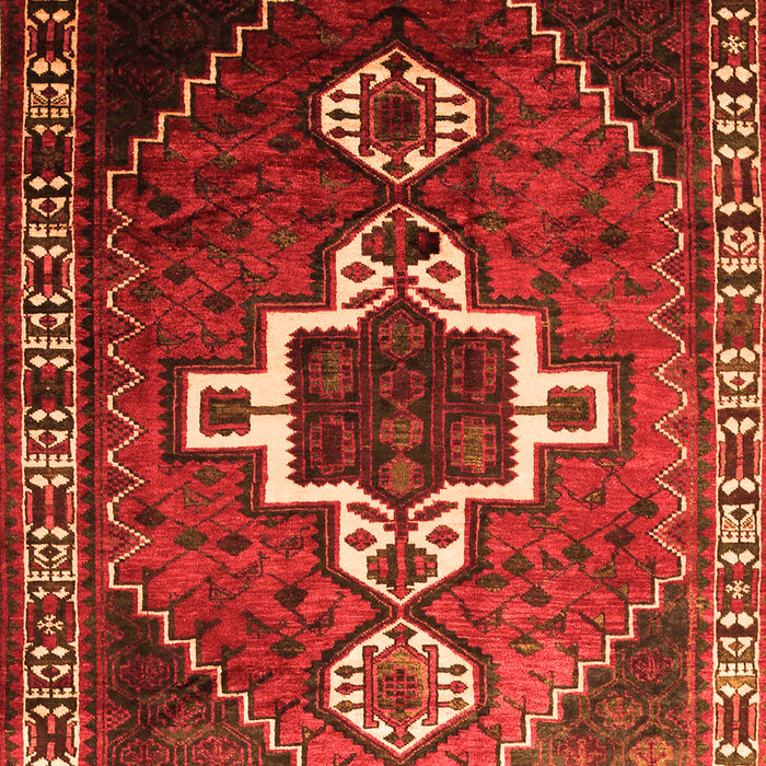 Serging Thickness of Machine Washable Persian Orange Traditional Area Rugs, wshtr1412org