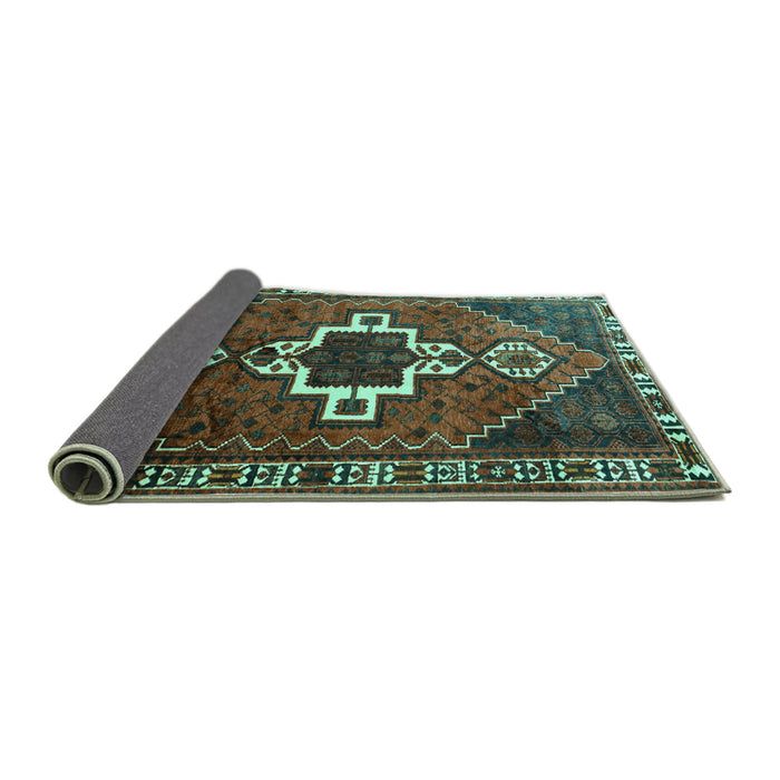 Sideview of Persian Turquoise Traditional Rug, tr1412turq